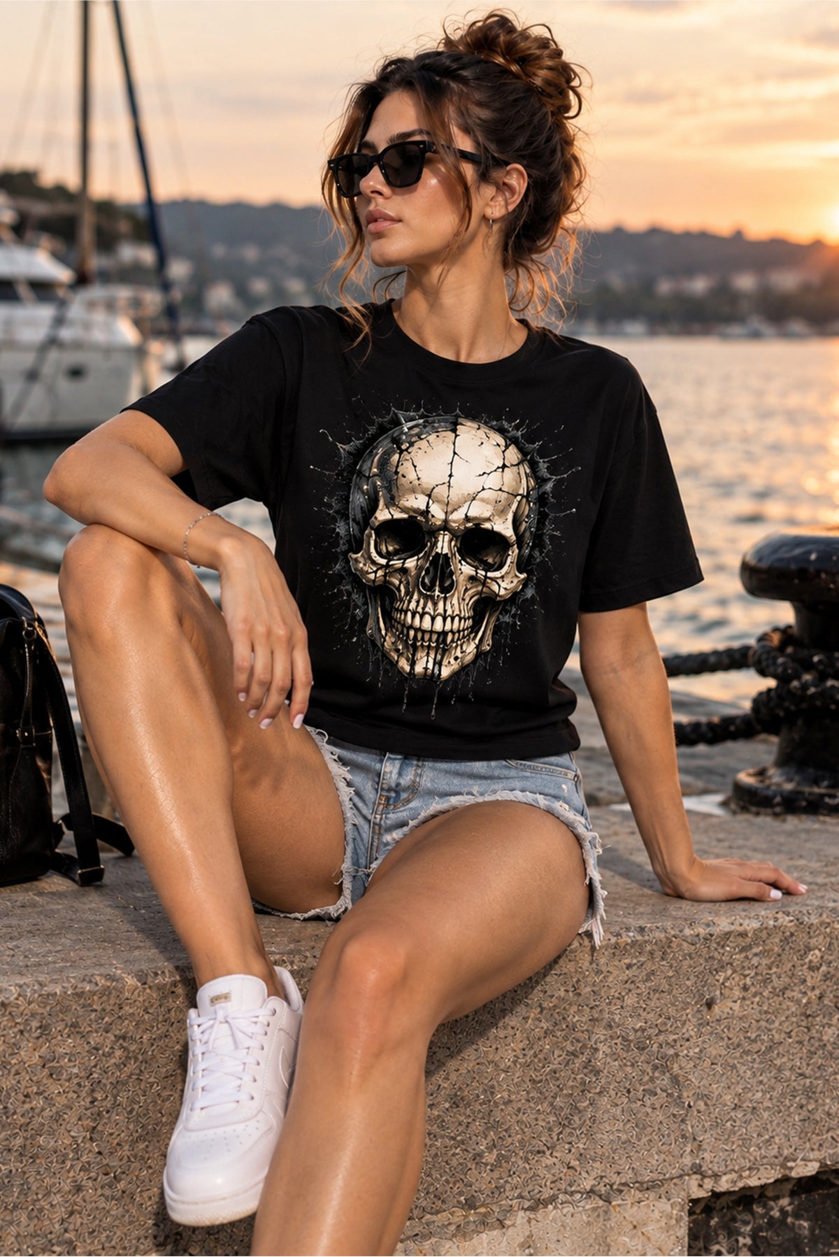 Cracked Skull Oversize Tişört