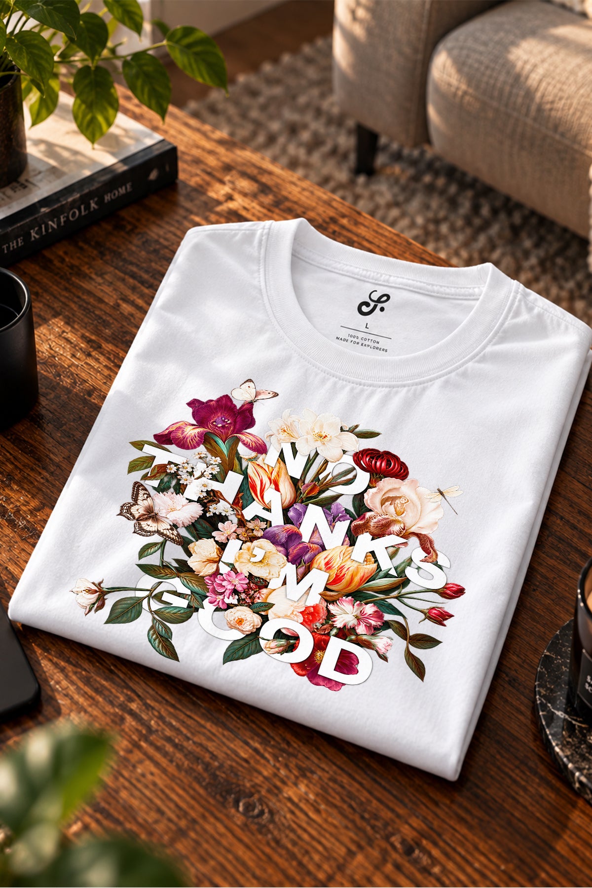 No Thanks I’m Good Floral Oversize Tişört
